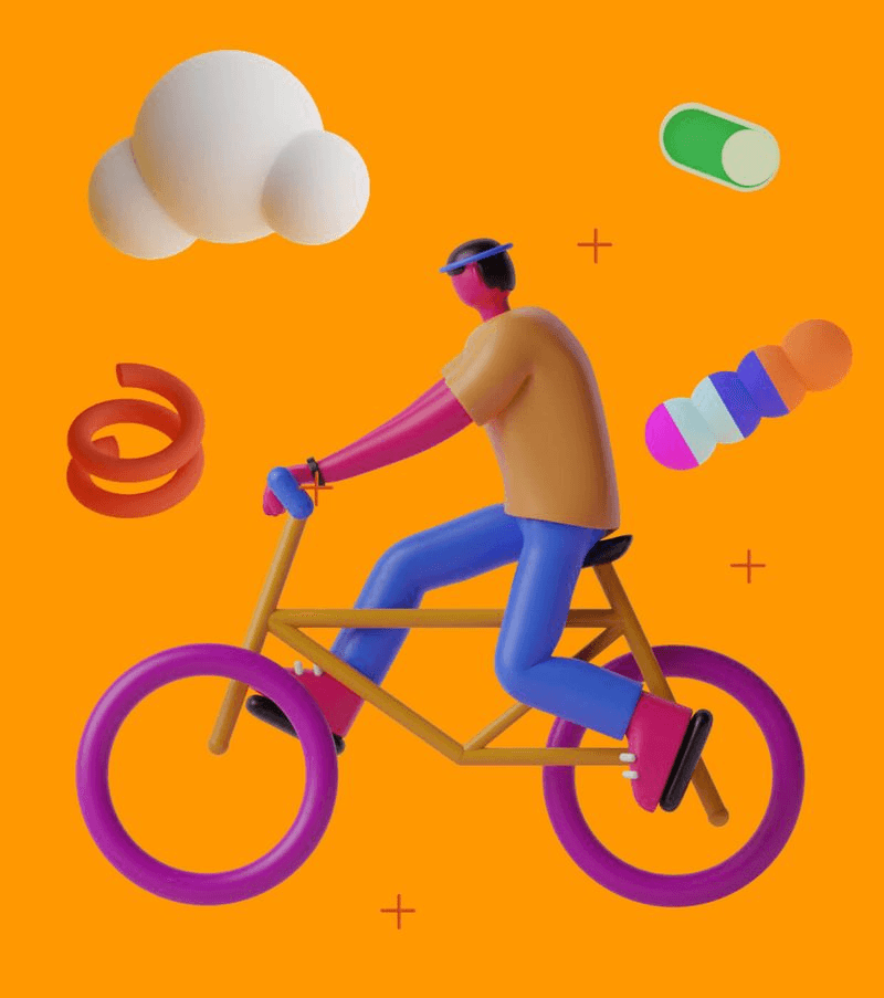 abstract 3d cyclist